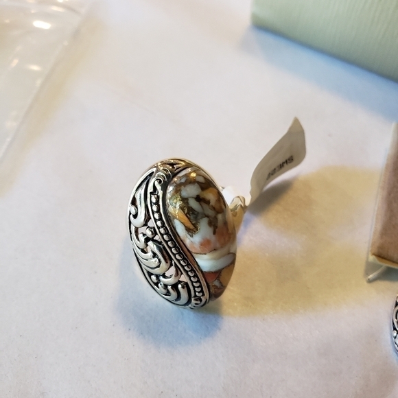 Jtv Spiny Oyster Ring And Earrings NWT - Picture 10 of 14